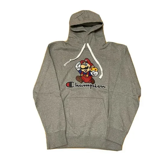 Champion Shirts Champion X Super Mario Bros Super Mushroom Hoodie Sweatshirt Gray Poshmark